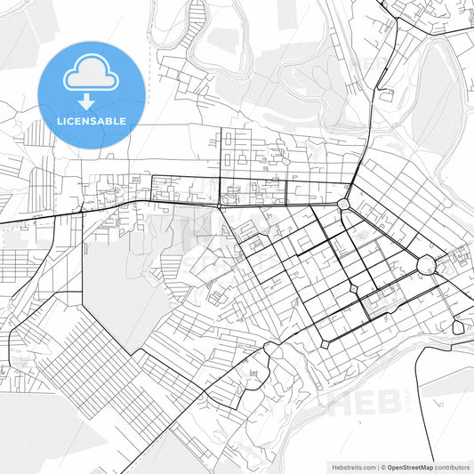 Vector PDF map of Novocherkassk, Russia