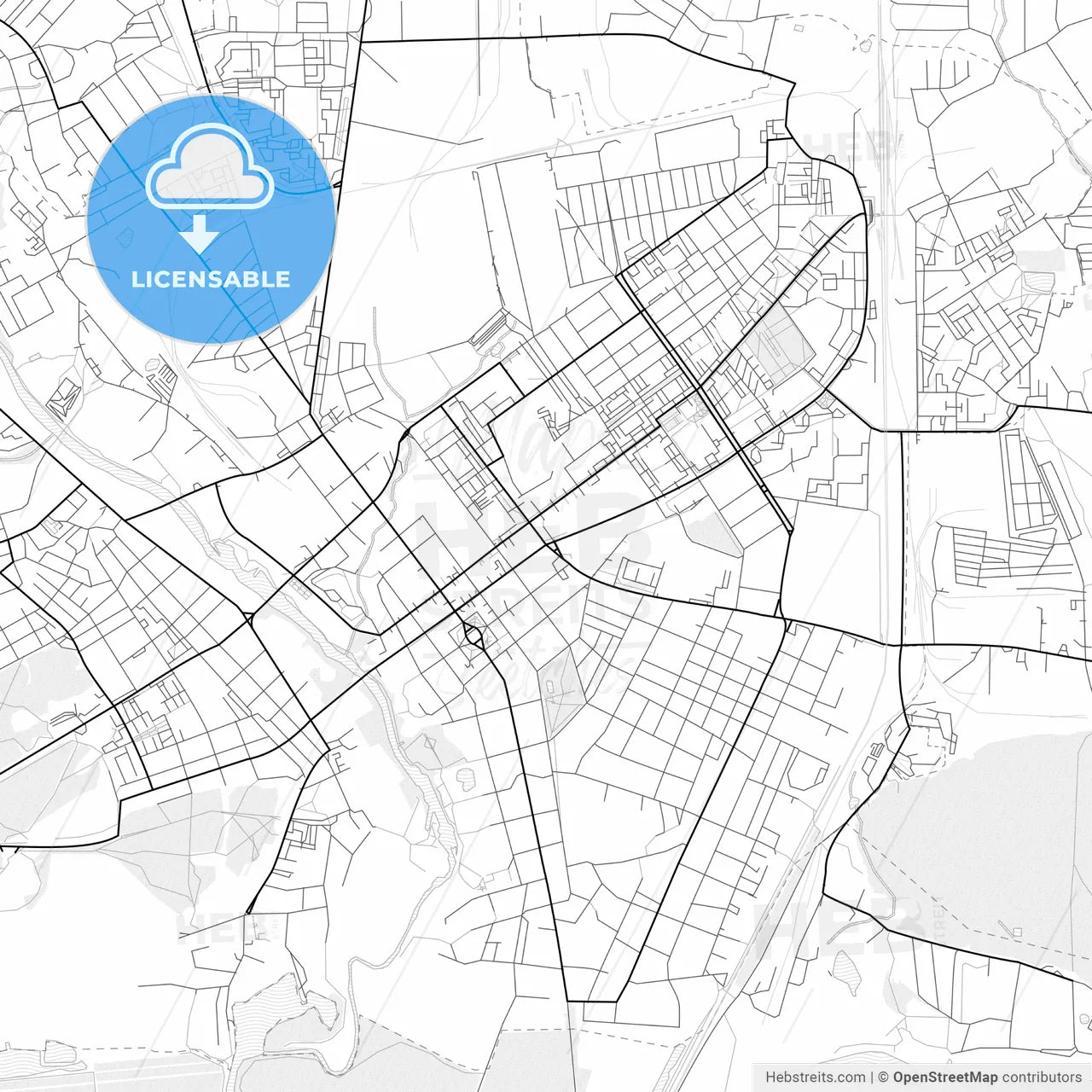 Vector PDF map of Serpukhov, Russia