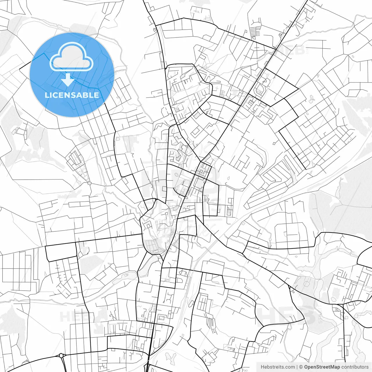 Vector PDF map of Sergiyev Posad, Russia