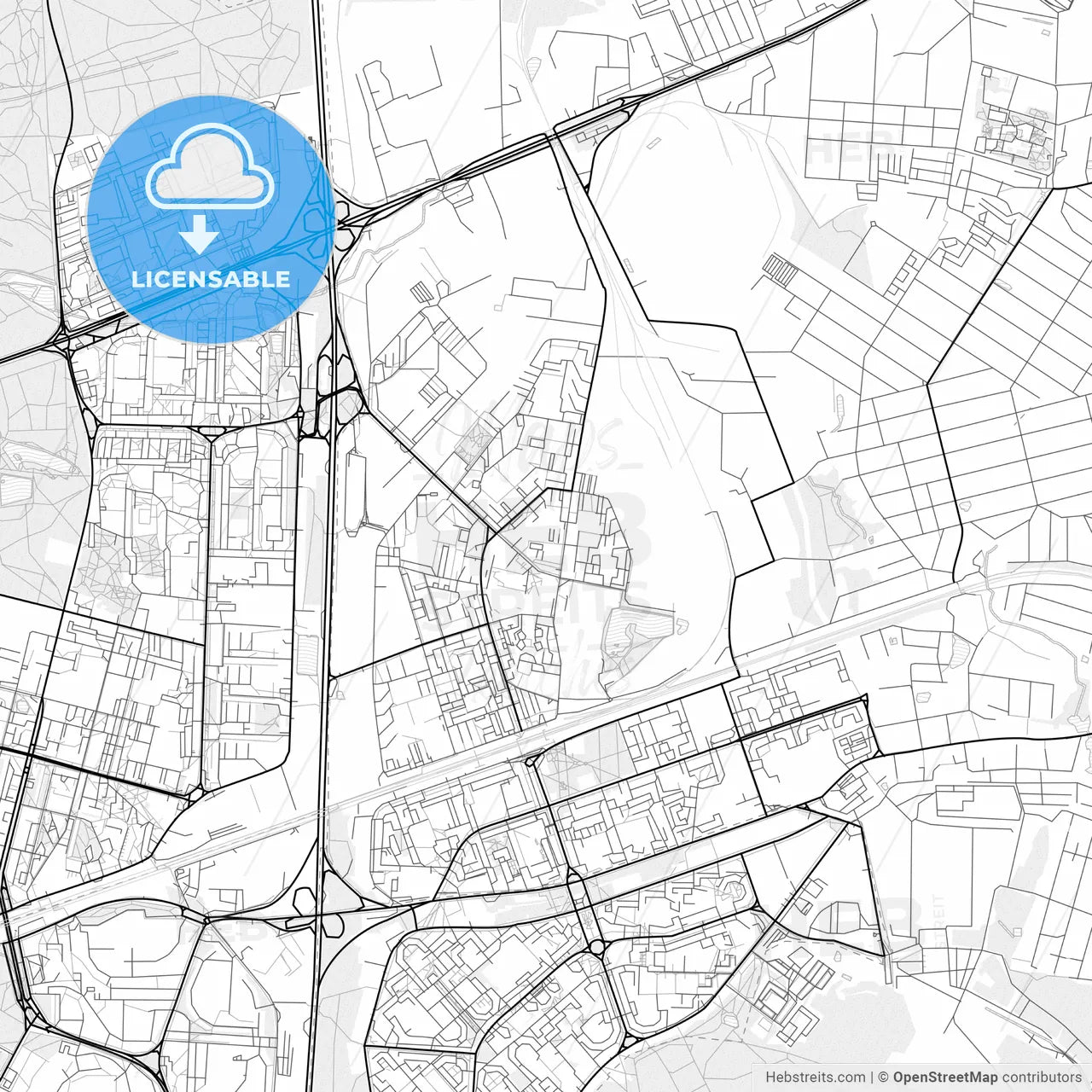 Vector PDF map of Reutov, Russia
