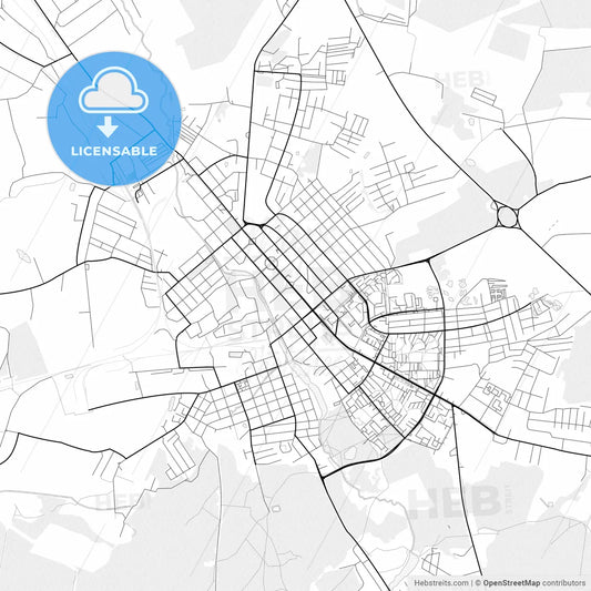Vector PDF map of Yegoryevsk, Russia