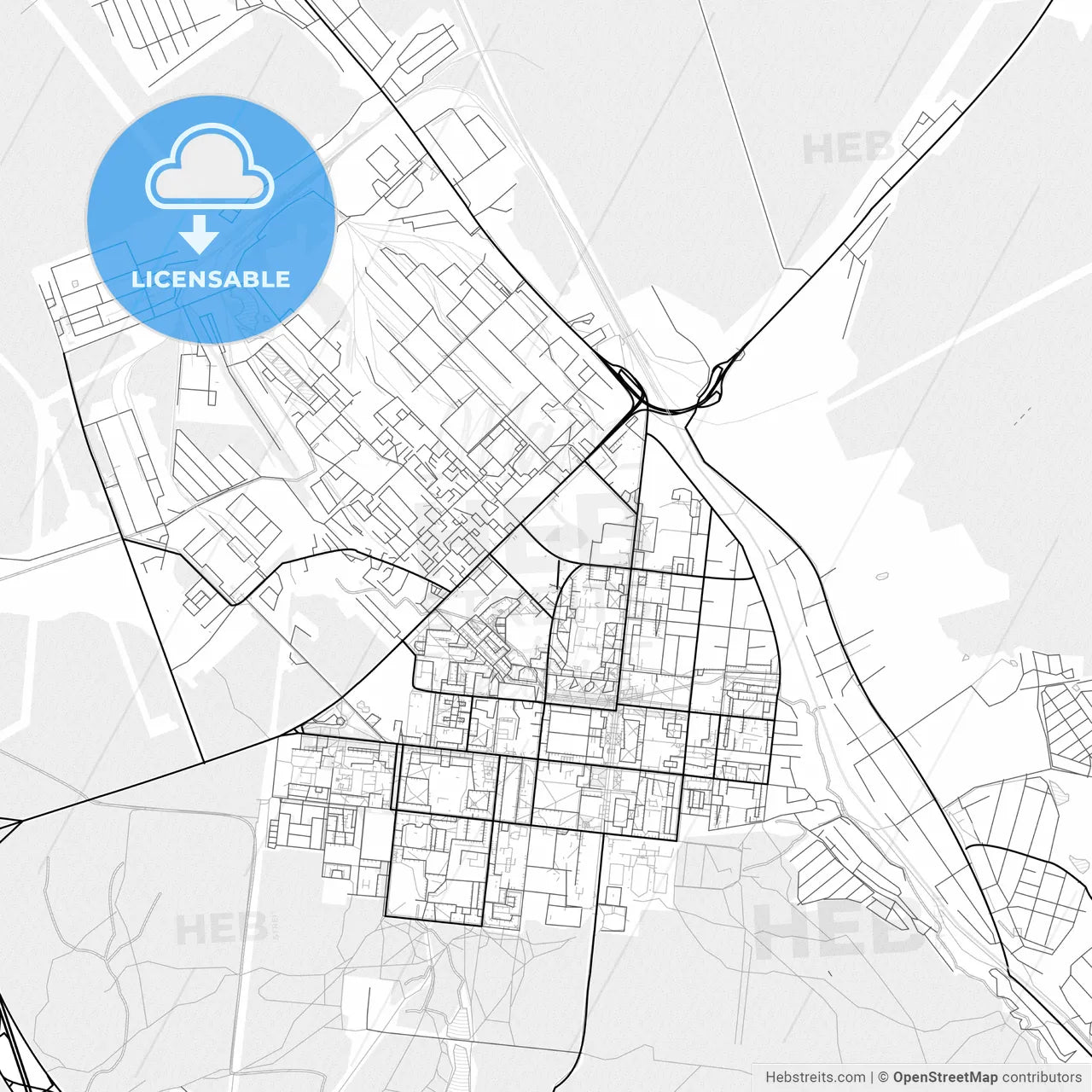 Vector PDF map of Stupino, Russia