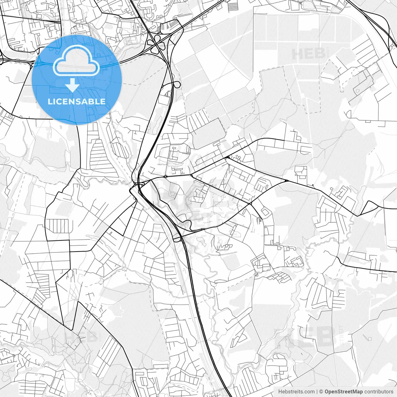 Vector PDF map of Vidnoye, Russia