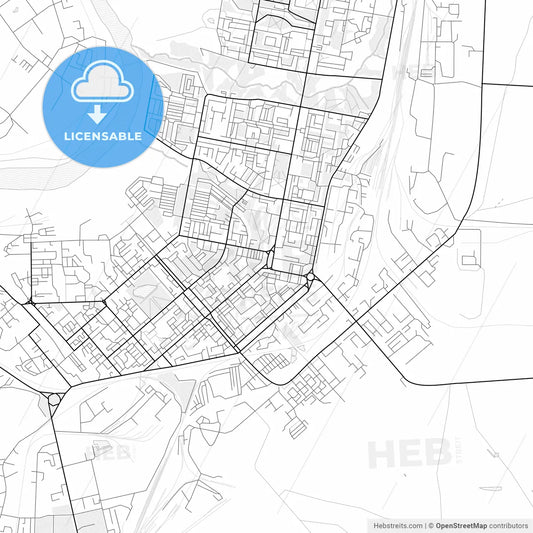 Vector PDF map of Vorkuta, Russia