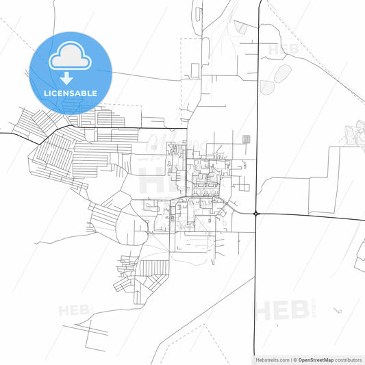 Vector PDF map of Krasnokamensk, Russia