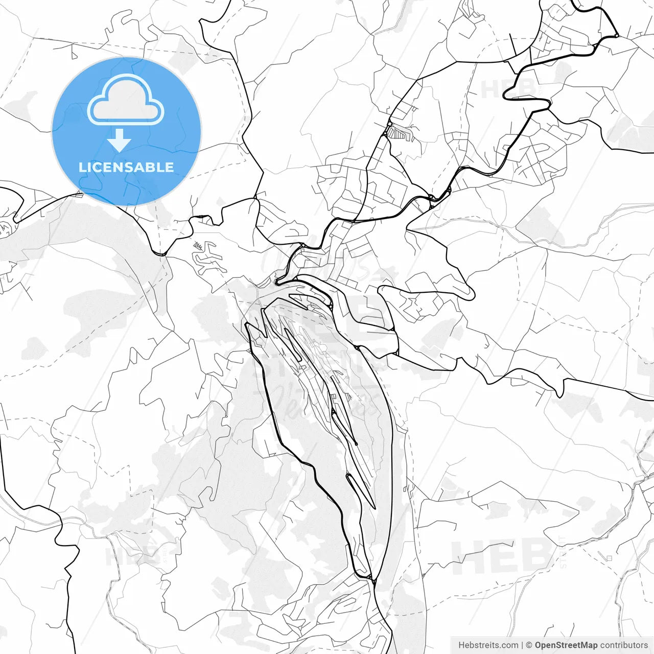 Vector PDF map of City of San Marino, San Marino
