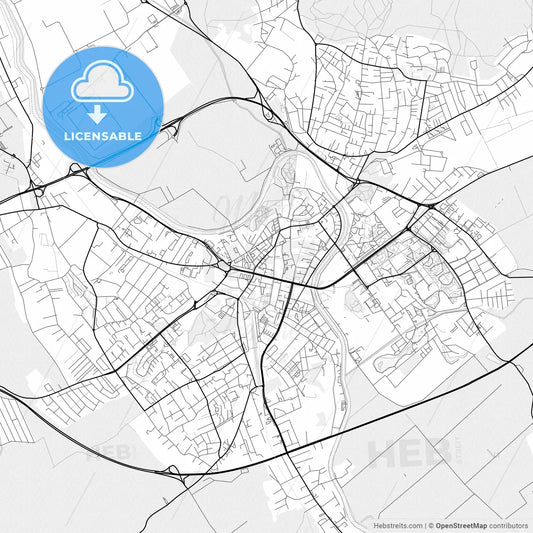 Vector PDF map of Nitra, Slovakia