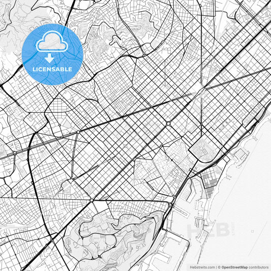 Vector PDF map of Eixample, Spain