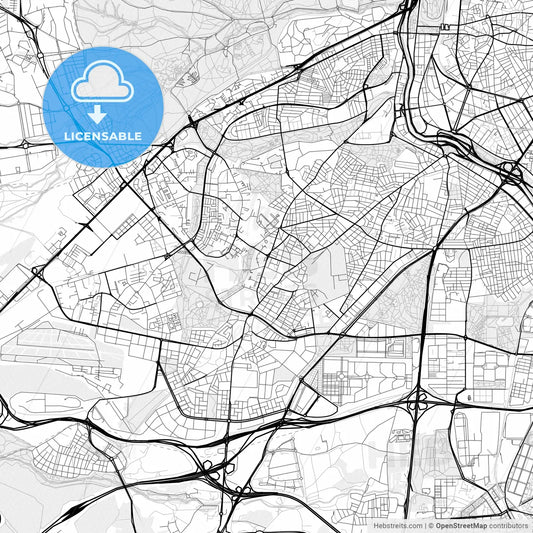Vector PDF map of Carabanchel, Spain