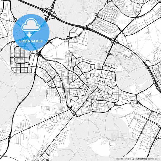 Vector PDF map of Fuenlabrada, Spain