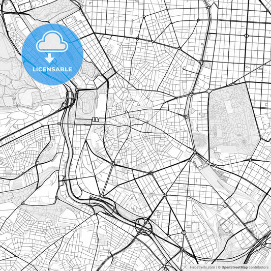 Vector PDF map of City Center, Spain