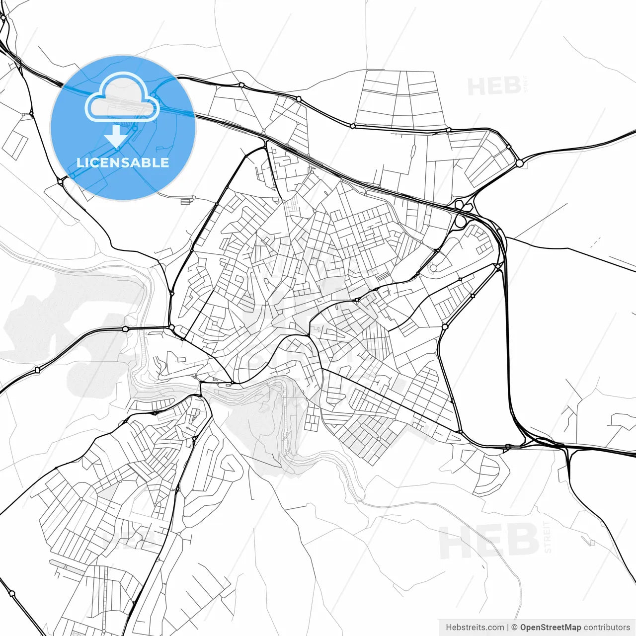 Vector PDF map of Alcalá de Guadaira, Spain