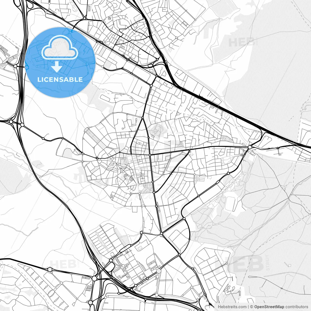 Vector PDF map of Majadahonda, Spain