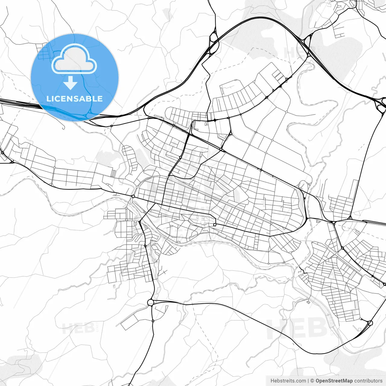 Vector PDF map of Igualada, Spain