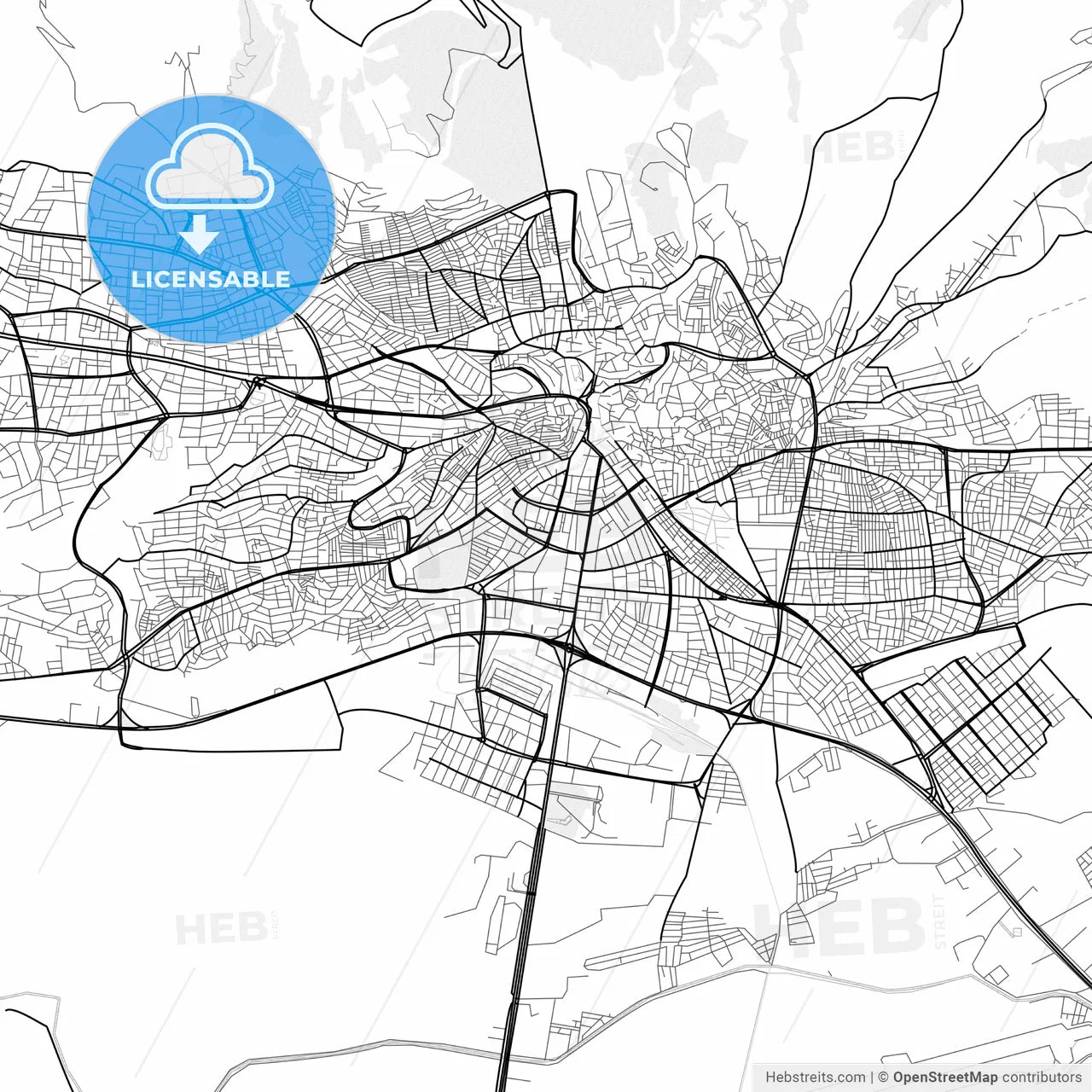 Vector PDF map of Kahramanmaraş, Turkey