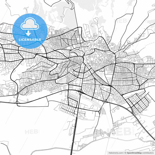 Vector PDF map of Kahramanmaraş, Turkey