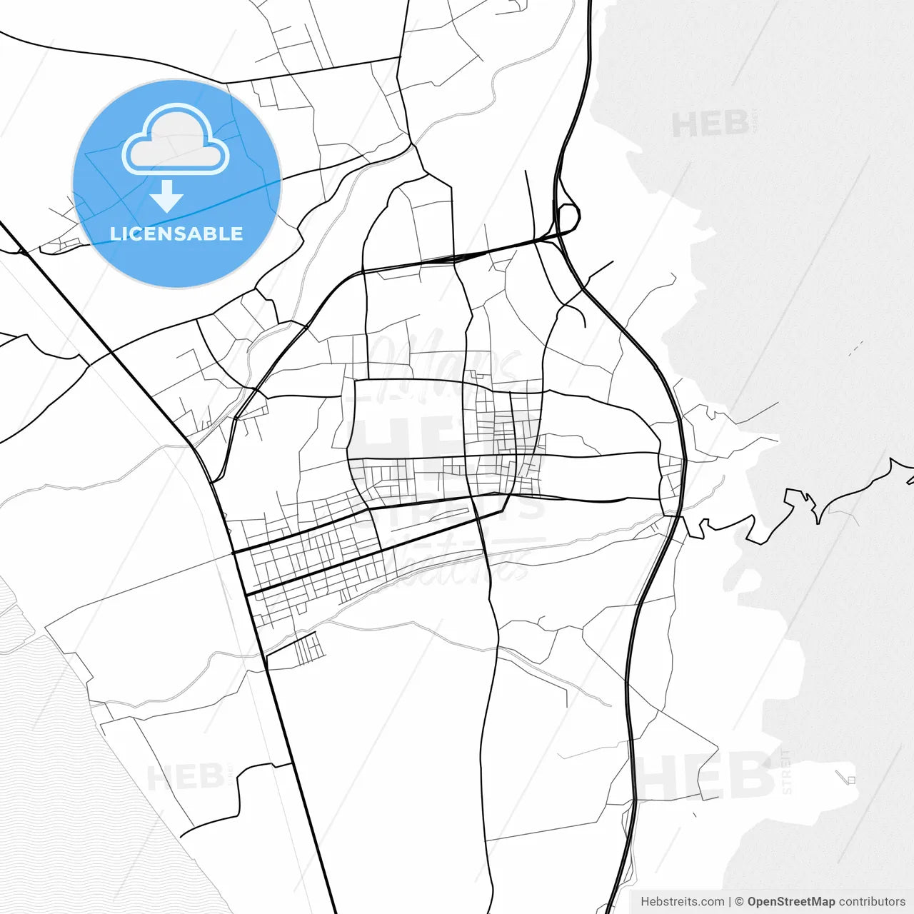 Vector PDF map of Dörtyol, Turkey