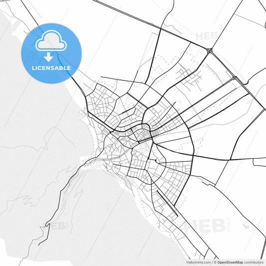Vector PDF map of Akşehir, Turkey