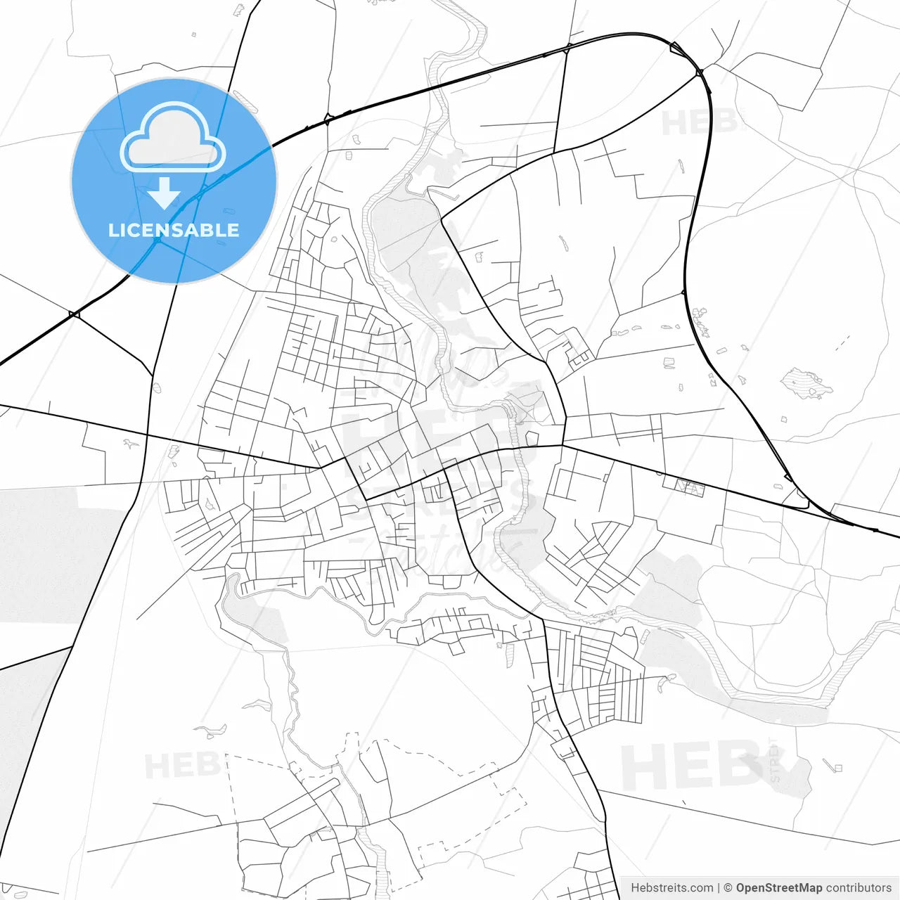 Vector PDF map of Novohrad-Volynskyi, Ukraine