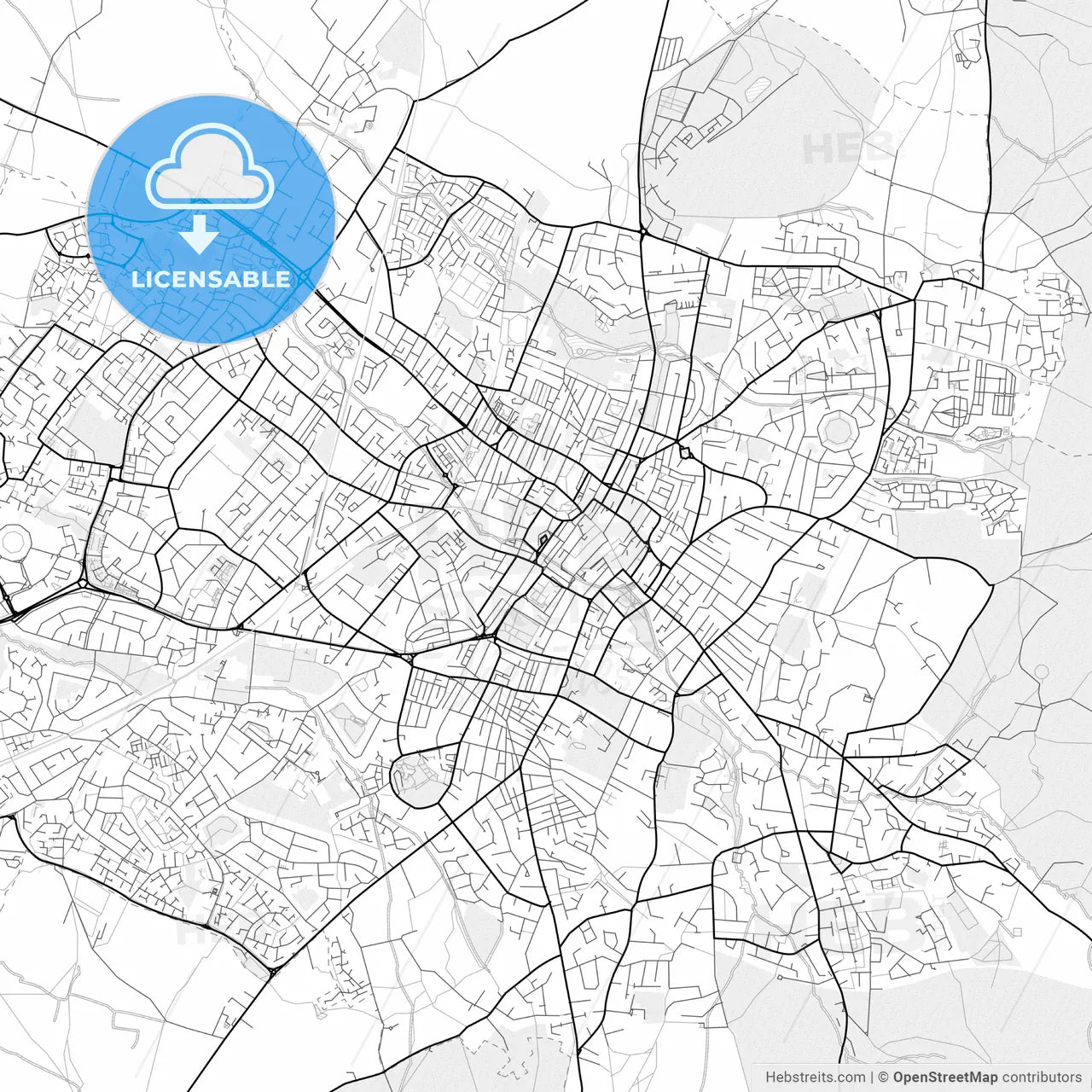 Vector PDF map of Cheltenham, England
