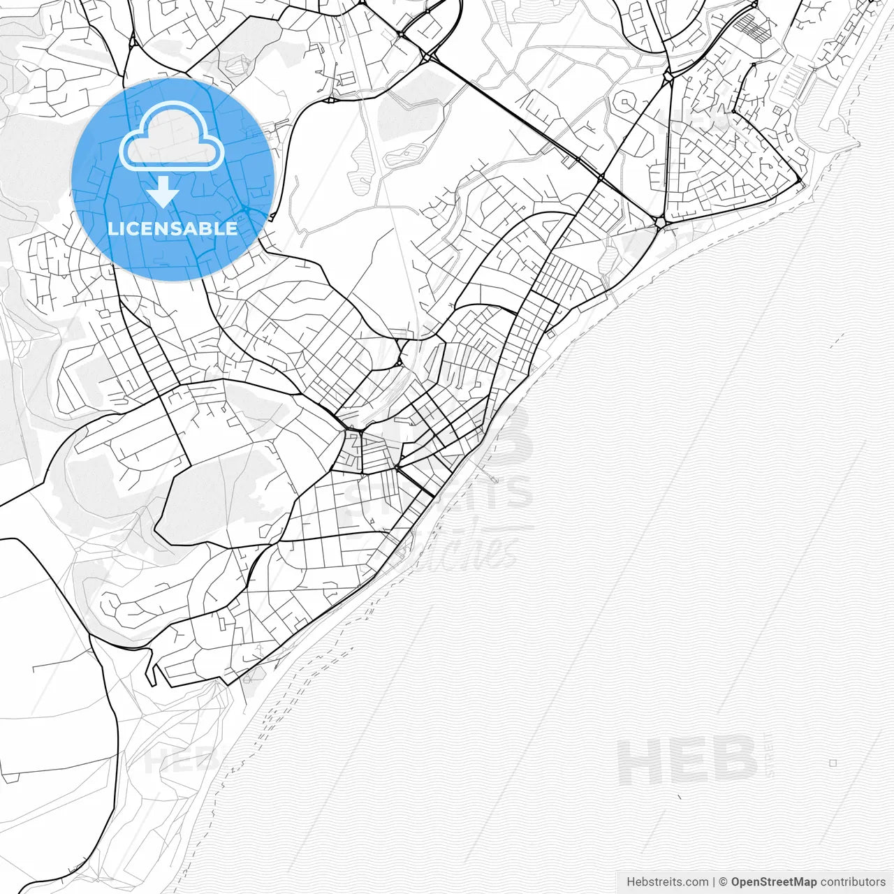 Vector PDF map of Eastbourne, England
