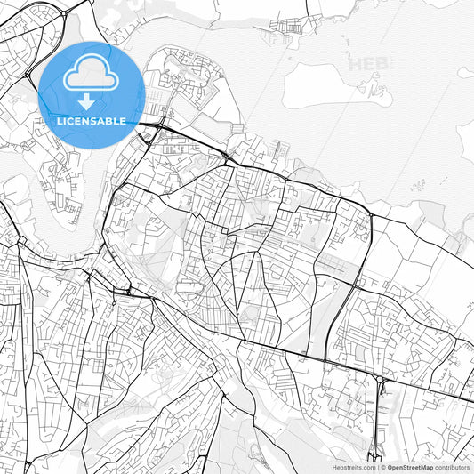 Vector PDF map of Gillingham, England