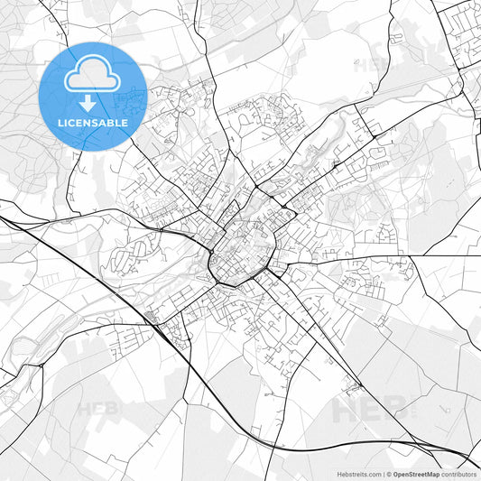 Vector PDF map of Canterbury, England