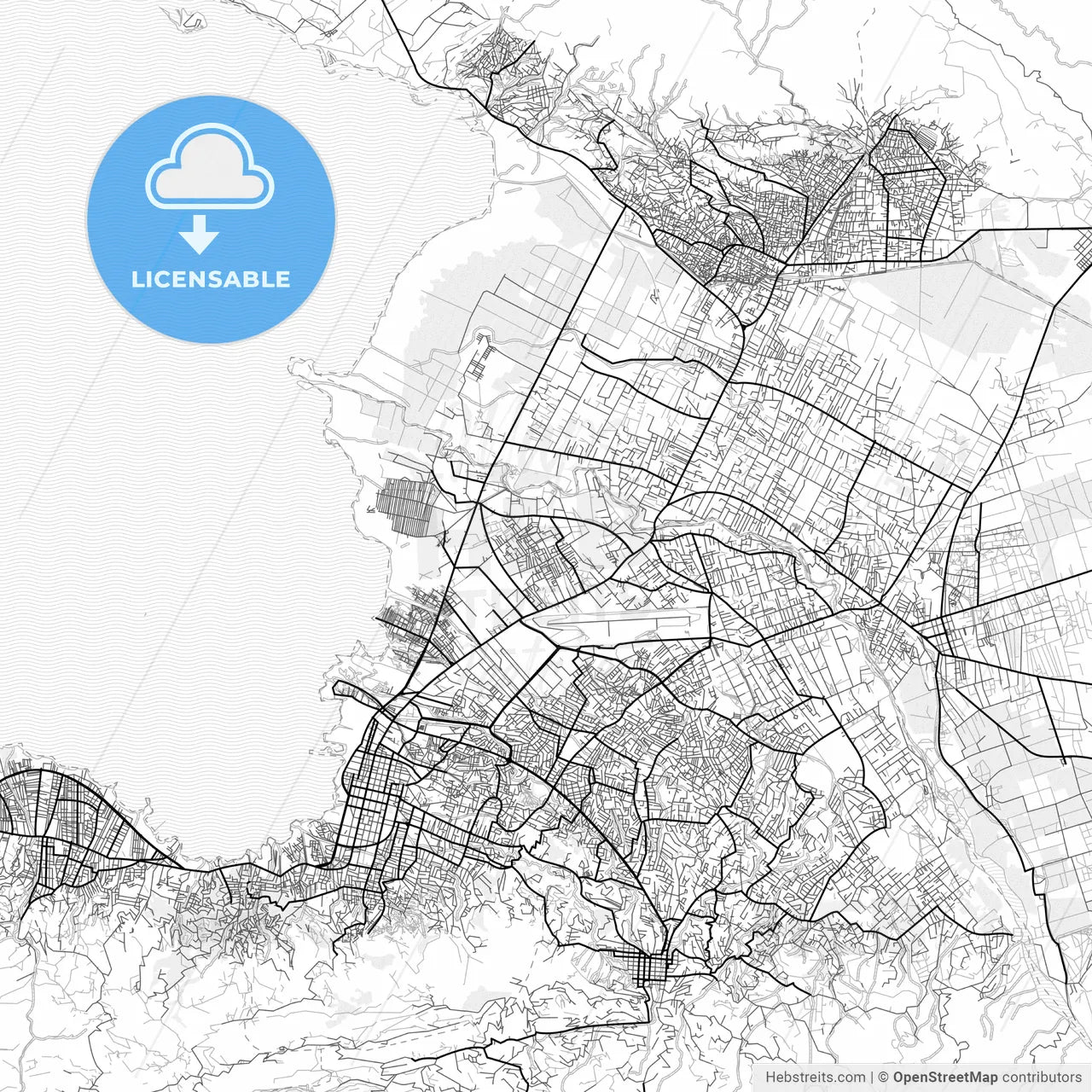 Vector PDF map of Port-au-Prince, Haiti