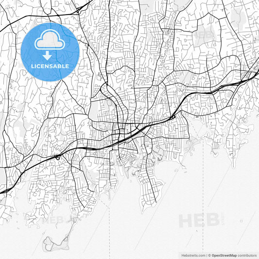 Vector PDF map of Stamford, Connecticut, United States
