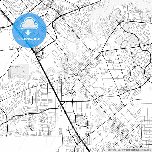 Vector PDF map of League City, Texas, United States