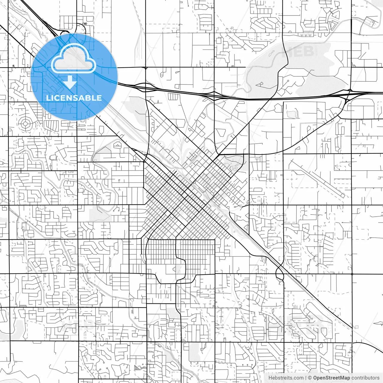 Vector PDF map of Nampa, Idaho, United States