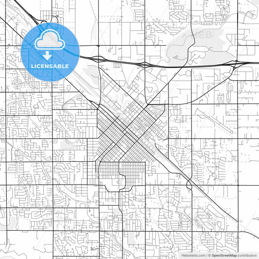 Vector PDF map of Nampa, Idaho, United States