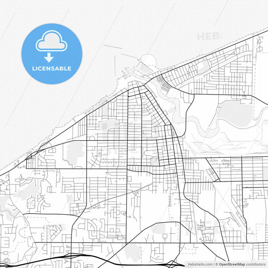 Vector PDF map of Lorain, Ohio, United States