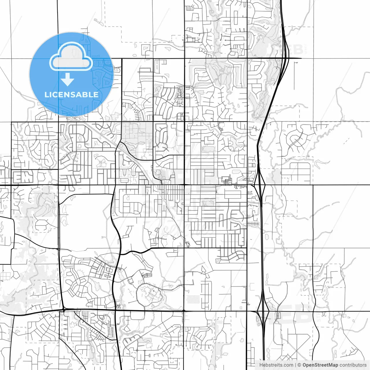 Vector PDF map of Ankeny, Iowa, United States