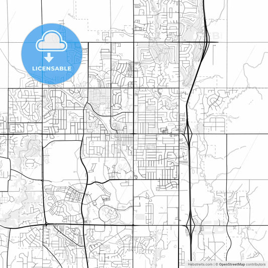 Vector PDF map of Ankeny, Iowa, United States