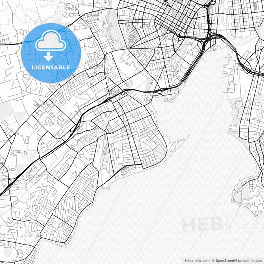 Vector PDF map of West Haven, Connecticut, United States