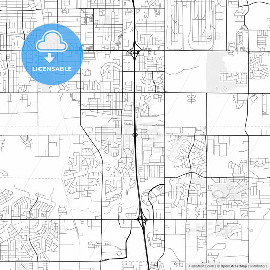 Vector PDF map of Southaven, Mississippi, United States