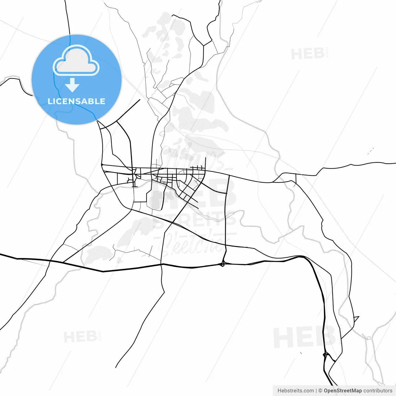Vector PDF map of Hezhou, China