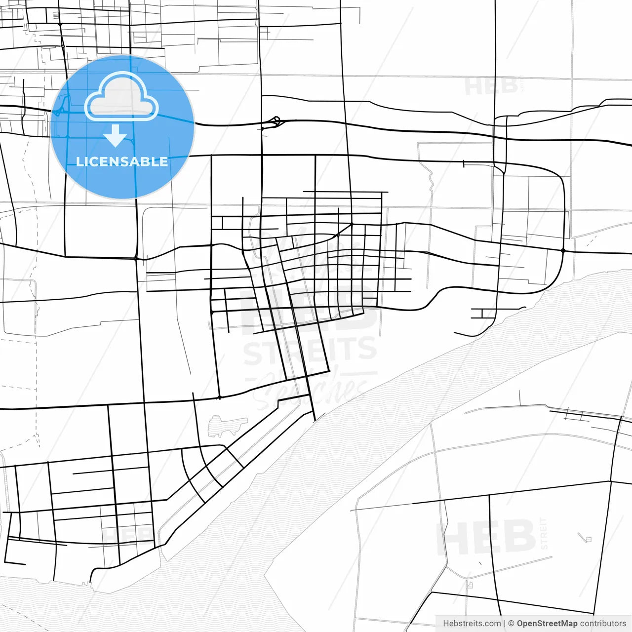 Vector PDF map of Haimen, China