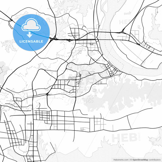 Vector PDF map of Huangshi, China