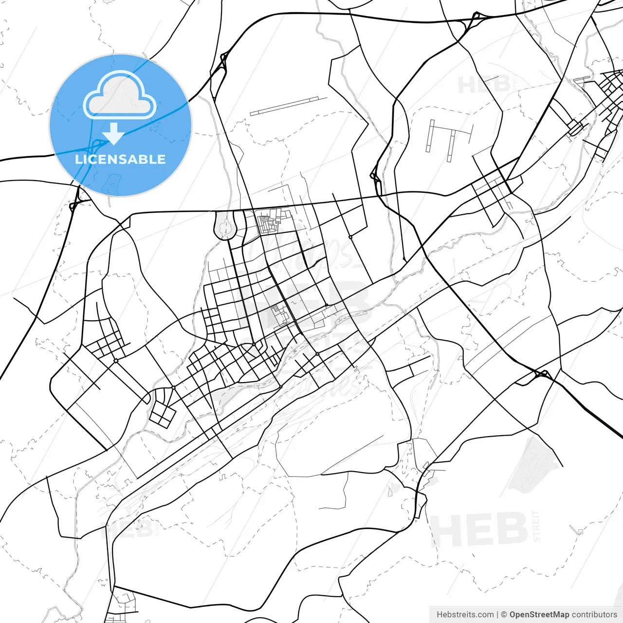 Vector PDF map of Fuxin, China