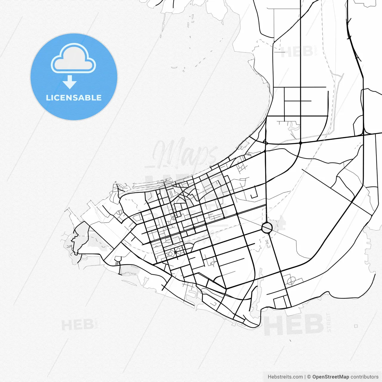 Vector PDF map of Beihai, China