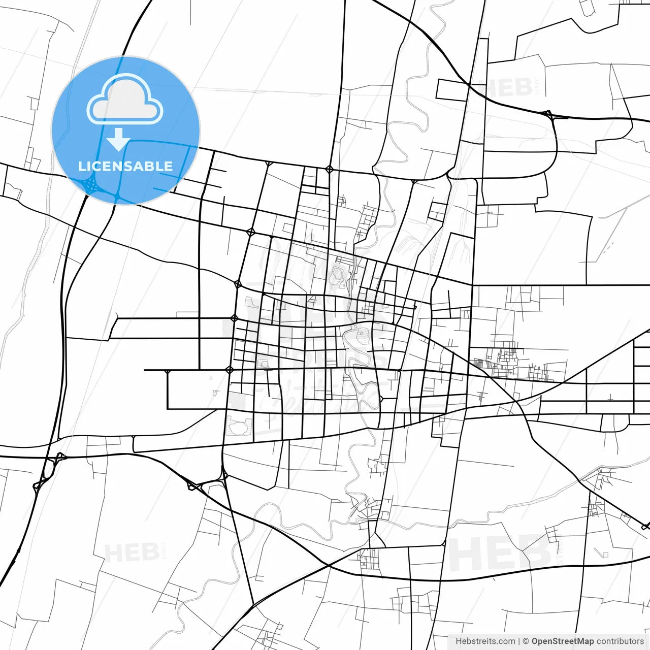 Vector PDF map of Cangzhou, China