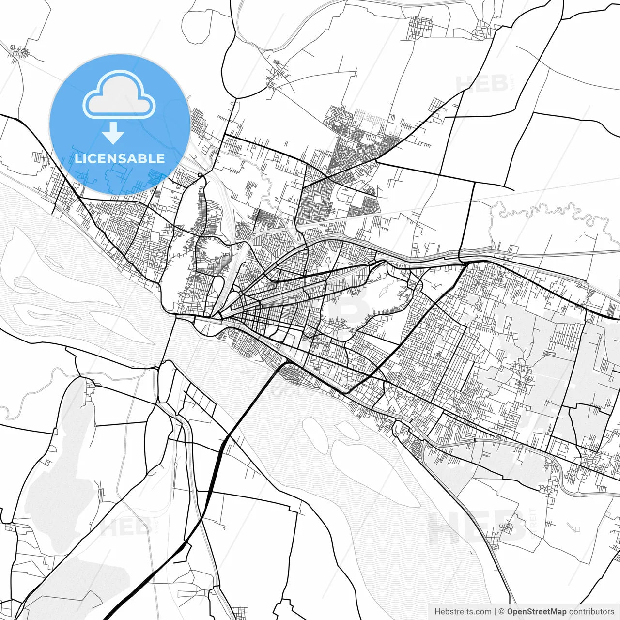 Vector PDF map of Vijayawada, India