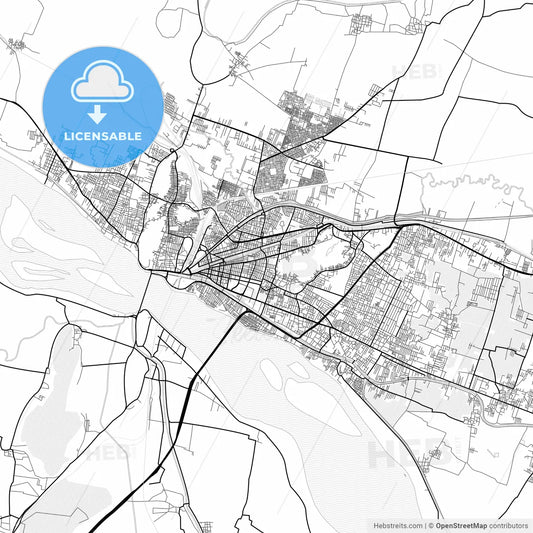 Vector PDF map of Vijayawada, India