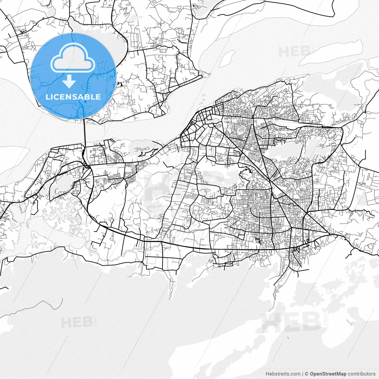 Vector PDF map of Guwahati, India