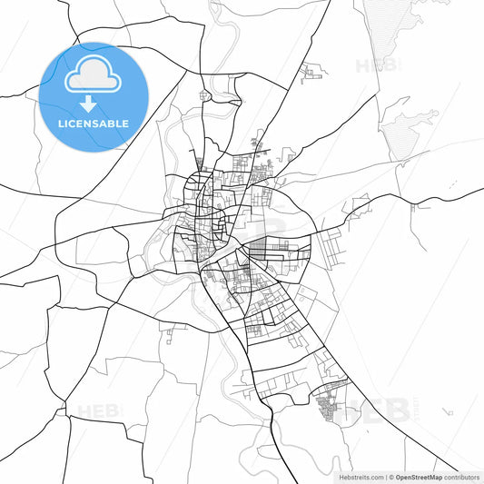 Vector PDF map of Ujjain, India