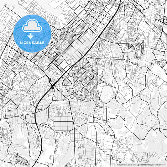 Vector PDF map of Ichihara, Japan