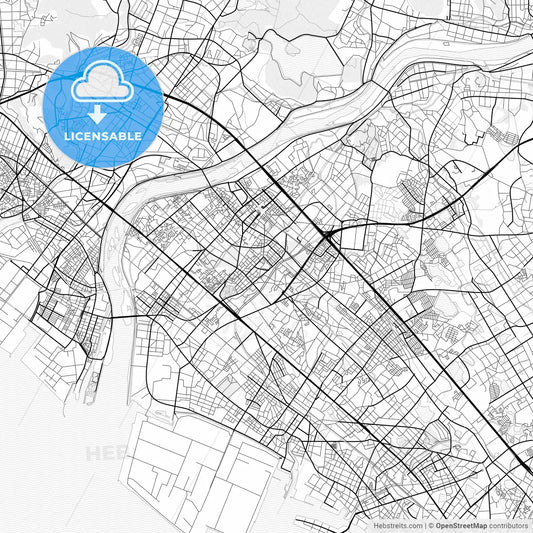 Vector PDF map of Kakogawa, Japan
