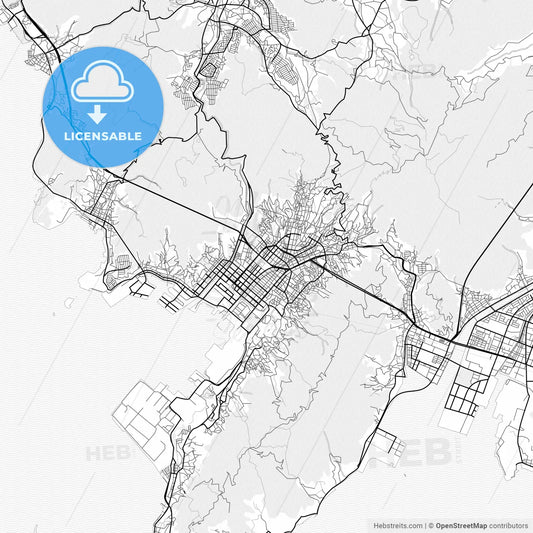 Vector PDF map of Kure, Japan